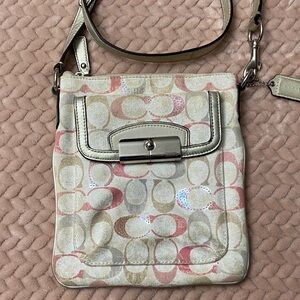 Coach Crossbody Bag - Cream and Pink
